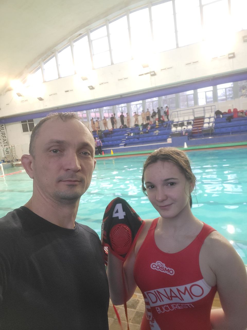 Arina in Dinamo Bucharest water polo gear